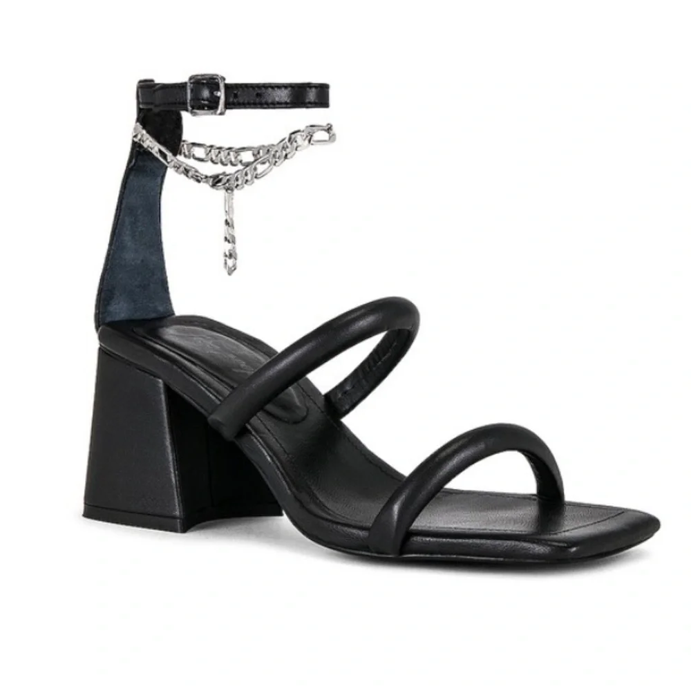 NEW Free People Parker Chain Heels in Black Size 8.5